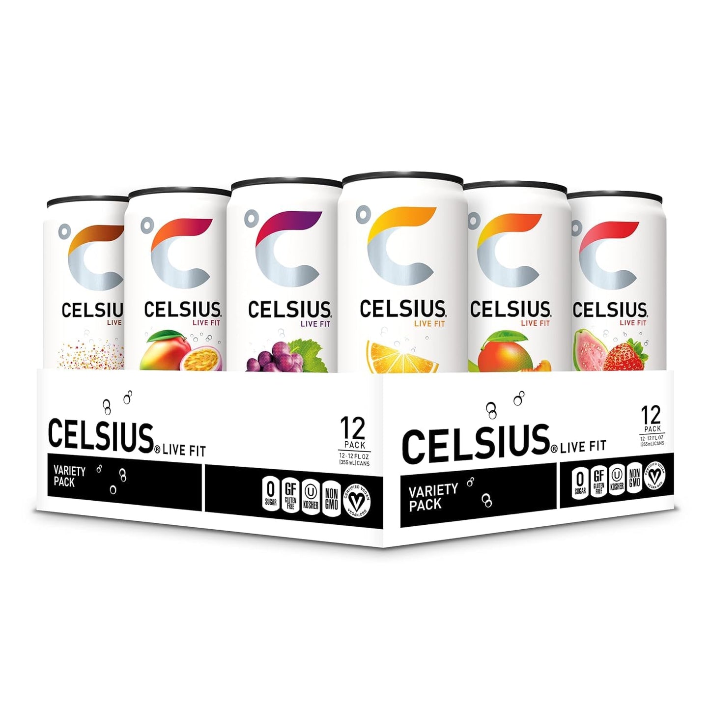 CELSIUS ARCTIC VIBE Sparkling Frozen Berry, Sugar Free Energy Drink, 12 Fl Oz (Pack of 12)