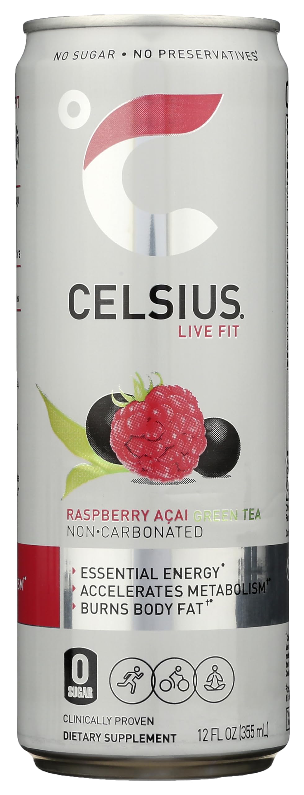 CELSIUS ARCTIC VIBE Sparkling Frozen Berry, Sugar Free Energy Drink, 12 Fl Oz (Pack of 12)