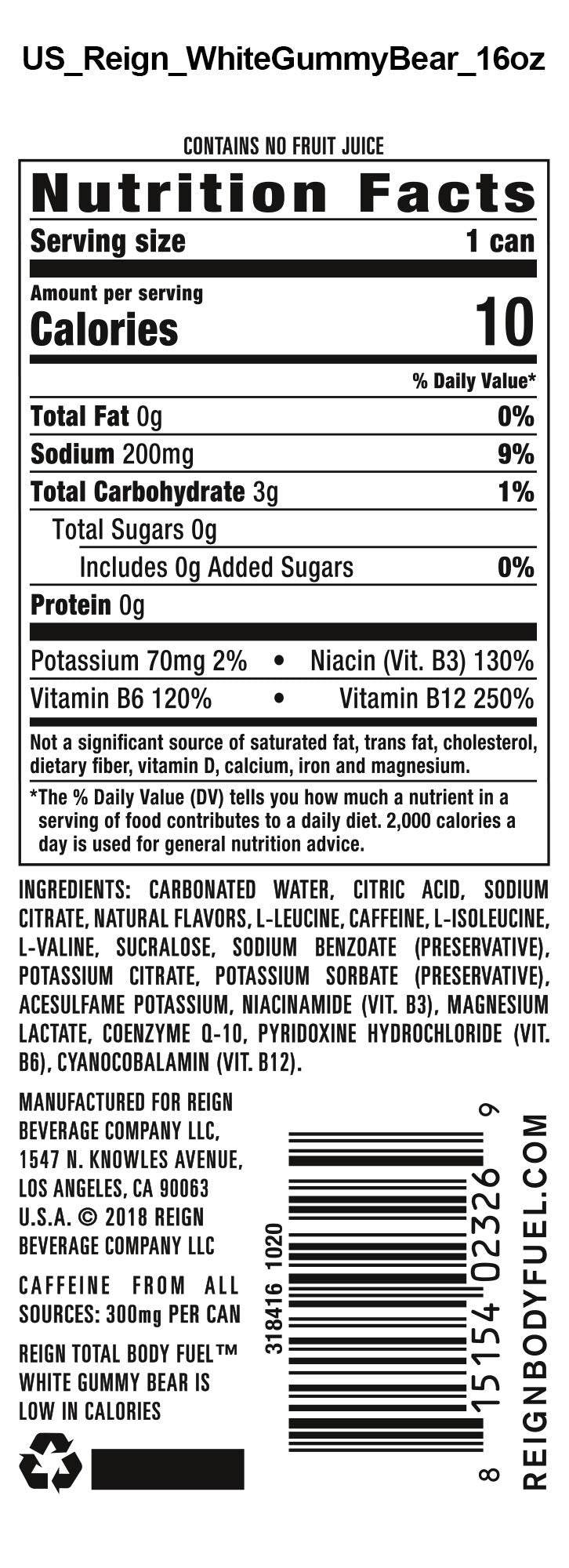 Reign Total Body Fuel, Orange Dreamsicle, Fitness & Performance Drink, 16 Fl Oz (Pack of 12)
