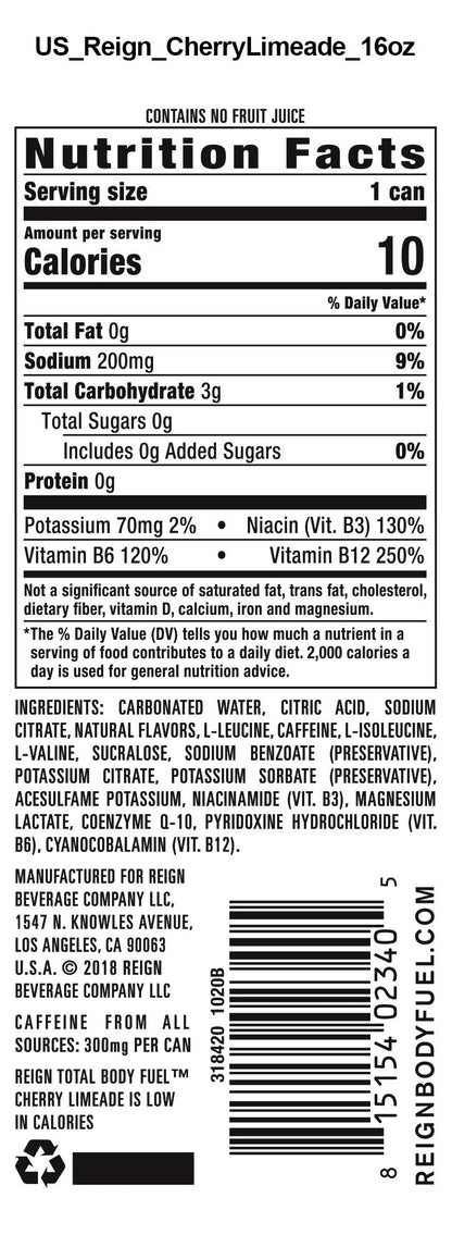 Reign Total Body Fuel, Orange Dreamsicle, Fitness & Performance Drink, 16 Fl Oz (Pack of 12)