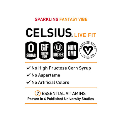 CELSIUS ARCTIC VIBE Sparkling Frozen Berry, Sugar Free Energy Drink, 12 Fl Oz (Pack of 12)