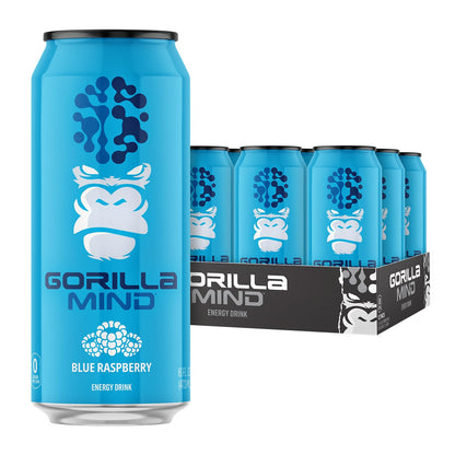 Gorilla Mind Energy Drink | Unmatched Energy · Amplified Focus | N-Acetyl-L-Tyrosine, Alpha-GPC, 200mg Caffeine, Uridine, Saffron | 0 Sugar Or Artificial Colors | 16oz | 12-Pack (Variety Pack #2)