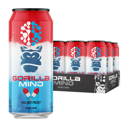 Gorilla Mind Energy Drink | Unmatched Energy · Amplified Focus | N-Acetyl-L-Tyrosine, Alpha-GPC, 200mg Caffeine, Uridine, Saffron | 0 Sugar Or Artificial Colors | 16oz | 12-Pack (Variety Pack #2)