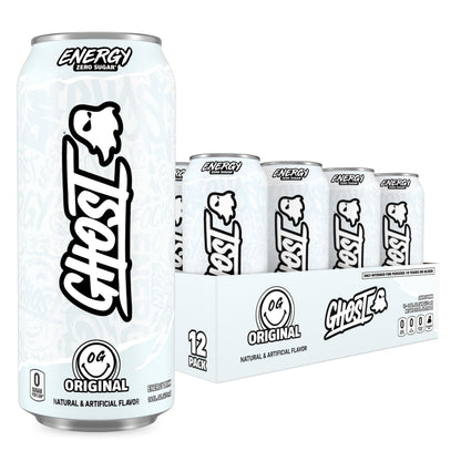 GHOST Energy Drink - 12-Pack, Swedish Fish, 16oz Cans - Energy & Focus & No Artificial Colors - 200mg of Natural Caffeine, L-Carnitine & Taurine - Gluten-Free & Vegan