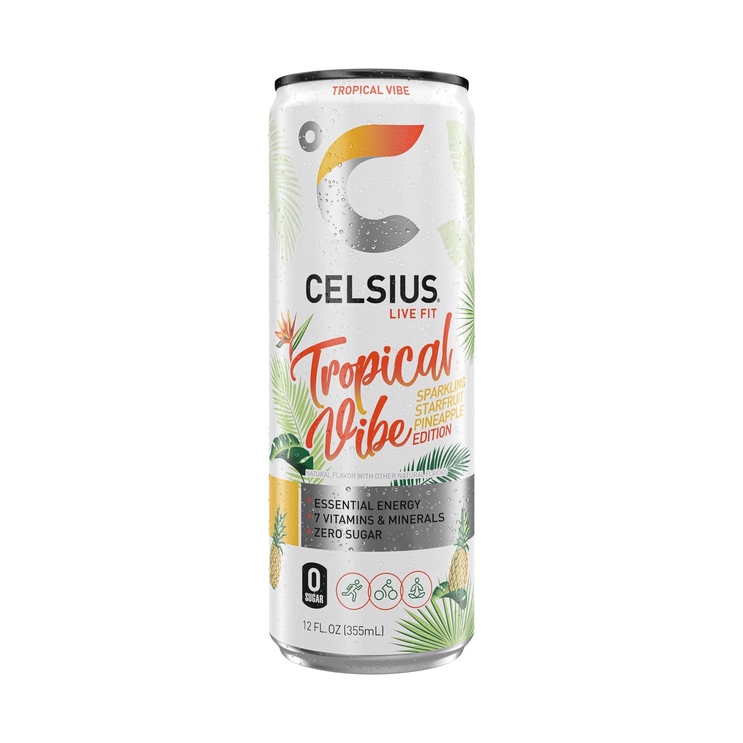 CELSIUS ARCTIC VIBE Sparkling Frozen Berry, Sugar Free Energy Drink, 12 Fl Oz (Pack of 12)