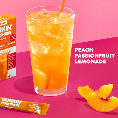 Dunkin’ Refreshers Singles To Go! Zero Sugar Powdered Drink Mix, 40 Ct Variety Pack, Energy from Green Tea, Aspartame-Free, No Synthetic Colors, 40 Single-Serve Packets, Just Add Water