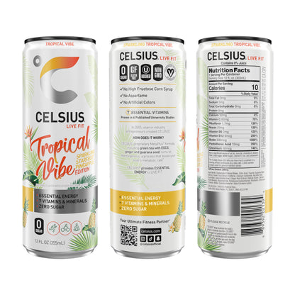 CELSIUS ARCTIC VIBE Sparkling Frozen Berry, Sugar Free Energy Drink, 12 Fl Oz (Pack of 12)