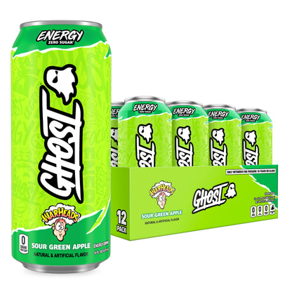 GHOST Energy Drink - 12-Pack, Swedish Fish, 16oz Cans - Energy & Focus & No Artificial Colors - 200mg of Natural Caffeine, L-Carnitine & Taurine - Gluten-Free & Vegan