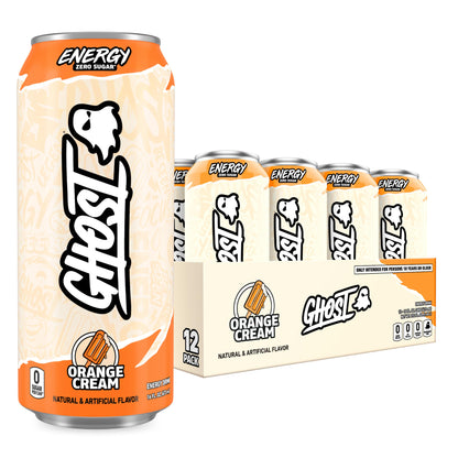 GHOST Energy Drink - 12-Pack, Swedish Fish, 16oz Cans - Energy & Focus & No Artificial Colors - 200mg of Natural Caffeine, L-Carnitine & Taurine - Gluten-Free & Vegan