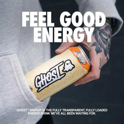GHOST Energy Drink - 12-Pack, Swedish Fish, 16oz Cans - Energy & Focus & No Artificial Colors - 200mg of Natural Caffeine, L-Carnitine & Taurine - Gluten-Free & Vegan