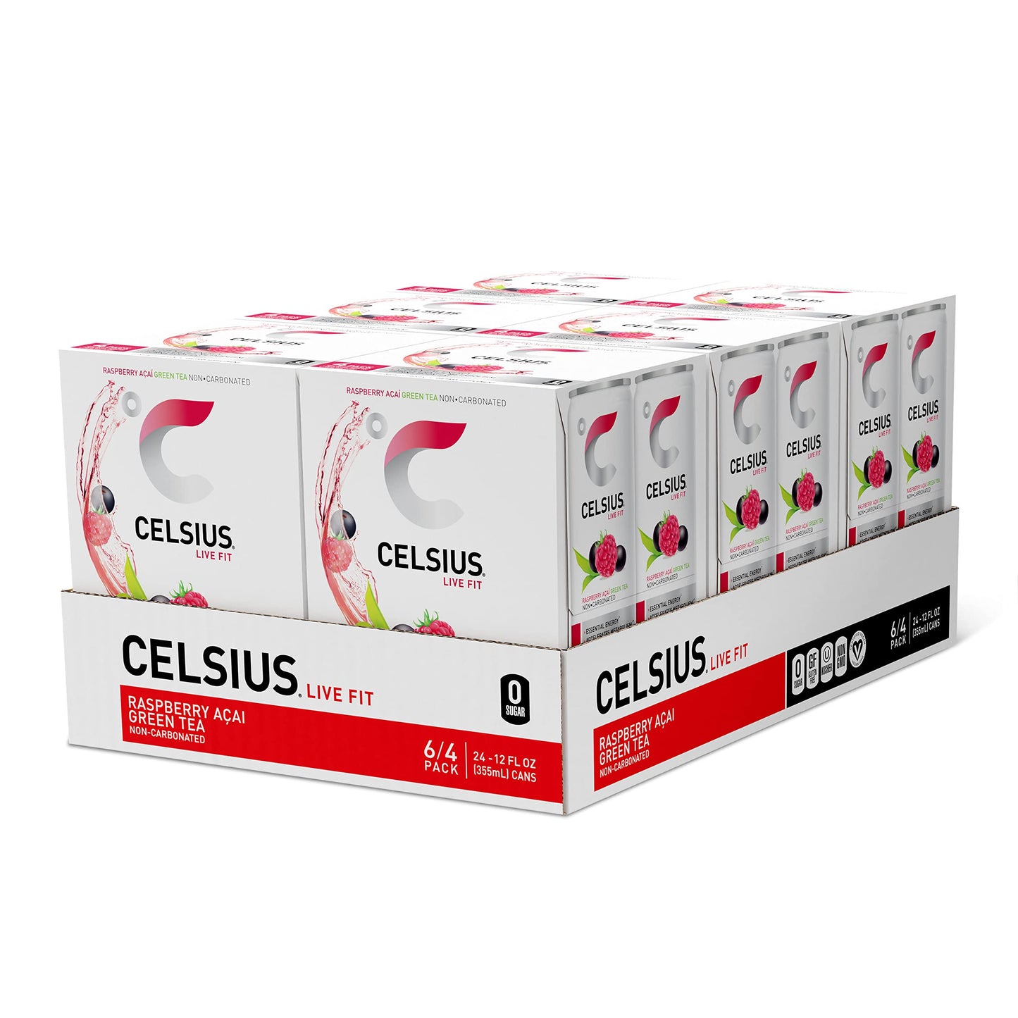 CELSIUS ARCTIC VIBE Sparkling Frozen Berry, Sugar Free Energy Drink, 12 Fl Oz (Pack of 12)