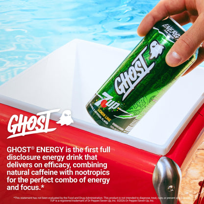 GHOST Energy Drink - 12-Pack, Swedish Fish, 16oz Cans - Energy & Focus & No Artificial Colors - 200mg of Natural Caffeine, L-Carnitine & Taurine - Gluten-Free & Vegan