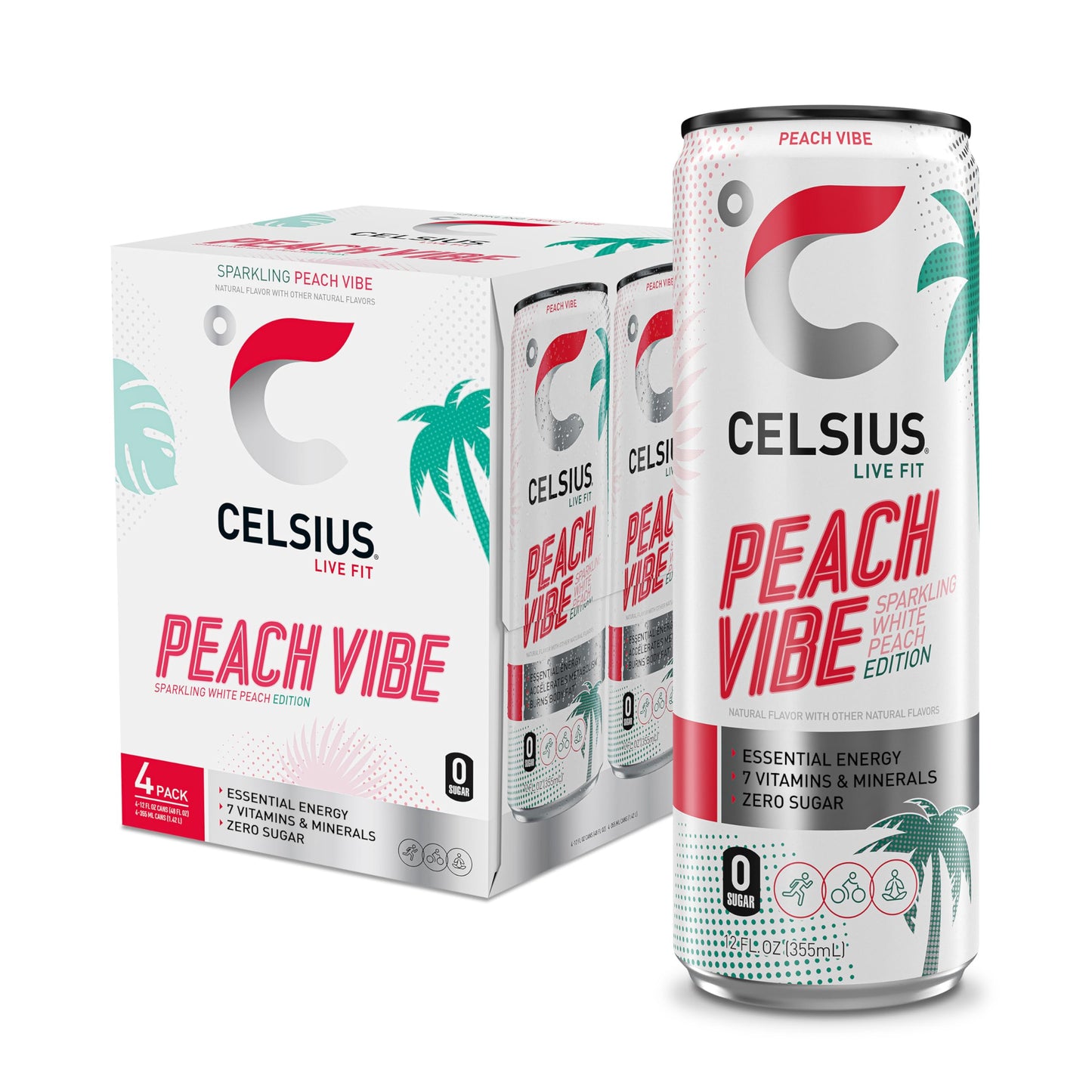 CELSIUS ARCTIC VIBE Sparkling Frozen Berry, Sugar Free Energy Drink, 12 Fl Oz (Pack of 12)