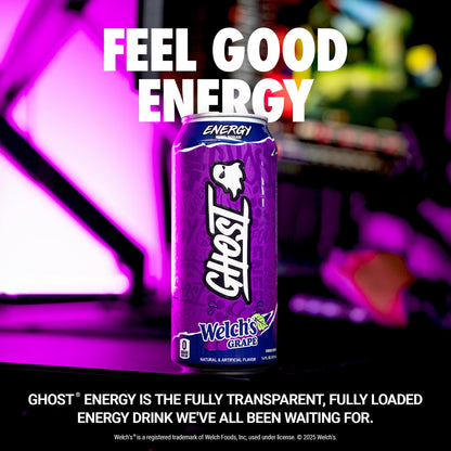 GHOST Energy Drink - 12-Pack, Swedish Fish, 16oz Cans - Energy & Focus & No Artificial Colors - 200mg of Natural Caffeine, L-Carnitine & Taurine - Gluten-Free & Vegan