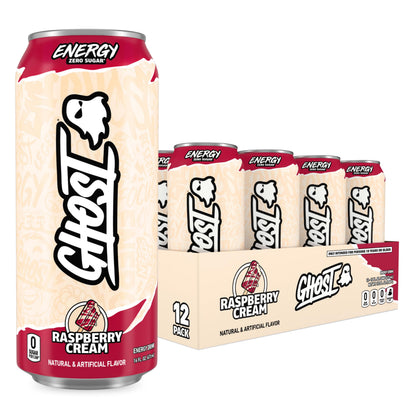 GHOST Energy Drink - 12-Pack, Swedish Fish, 16oz Cans - Energy & Focus & No Artificial Colors - 200mg of Natural Caffeine, L-Carnitine & Taurine - Gluten-Free & Vegan
