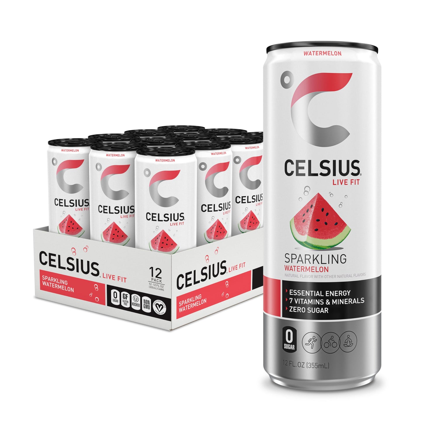CELSIUS ARCTIC VIBE Sparkling Frozen Berry, Sugar Free Energy Drink, 12 Fl Oz (Pack of 12)
