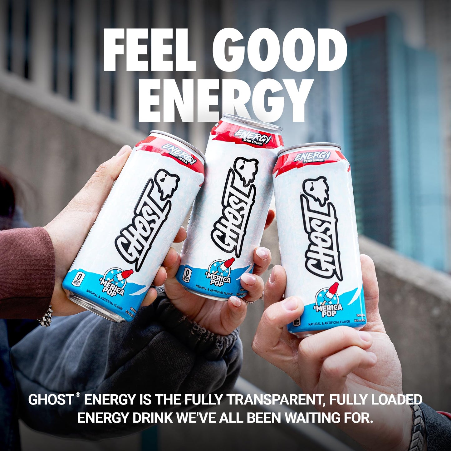 GHOST Energy Drink - 12-Pack, Swedish Fish, 16oz Cans - Energy & Focus & No Artificial Colors - 200mg of Natural Caffeine, L-Carnitine & Taurine - Gluten-Free & Vegan