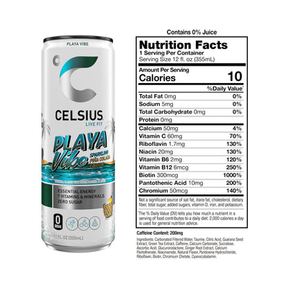 CELSIUS ARCTIC VIBE Sparkling Frozen Berry, Sugar Free Energy Drink, 12 Fl Oz (Pack of 12)
