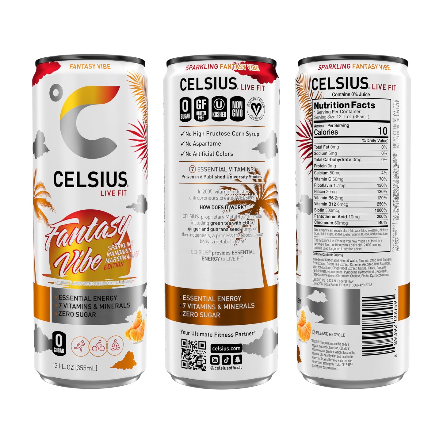 CELSIUS ARCTIC VIBE Sparkling Frozen Berry, Sugar Free Energy Drink, 12 Fl Oz (Pack of 12)