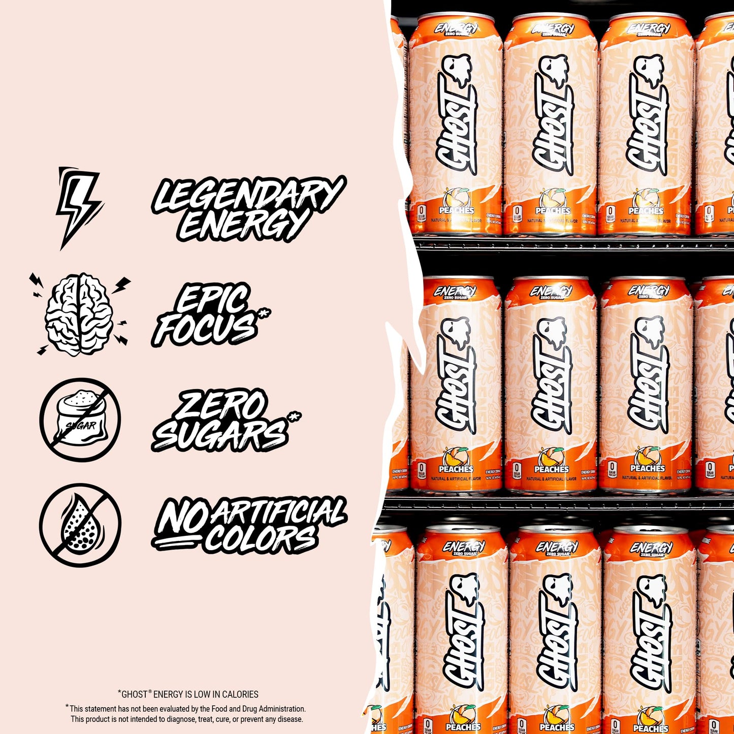 GHOST Energy Drink - 12-Pack, Swedish Fish, 16oz Cans - Energy & Focus & No Artificial Colors - 200mg of Natural Caffeine, L-Carnitine & Taurine - Gluten-Free & Vegan