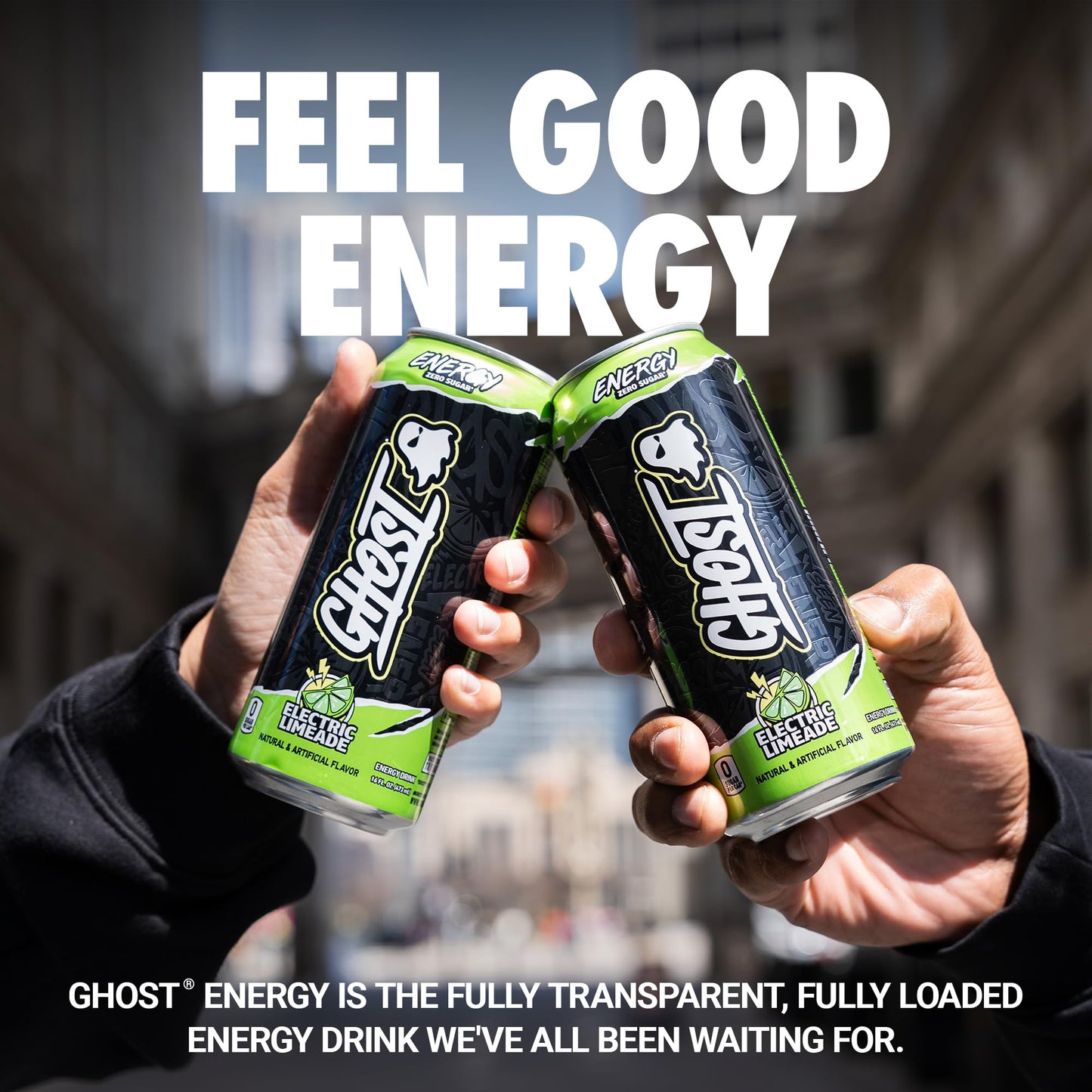 GHOST Energy Drink - 12-Pack, Swedish Fish, 16oz Cans - Energy & Focus & No Artificial Colors - 200mg of Natural Caffeine, L-Carnitine & Taurine - Gluten-Free & Vegan