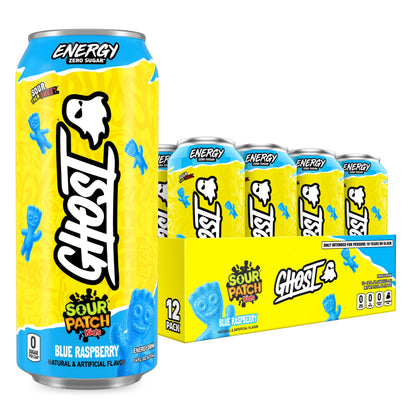 GHOST Energy Drink - 12-Pack, Swedish Fish, 16oz Cans - Energy & Focus & No Artificial Colors - 200mg of Natural Caffeine, L-Carnitine & Taurine - Gluten-Free & Vegan