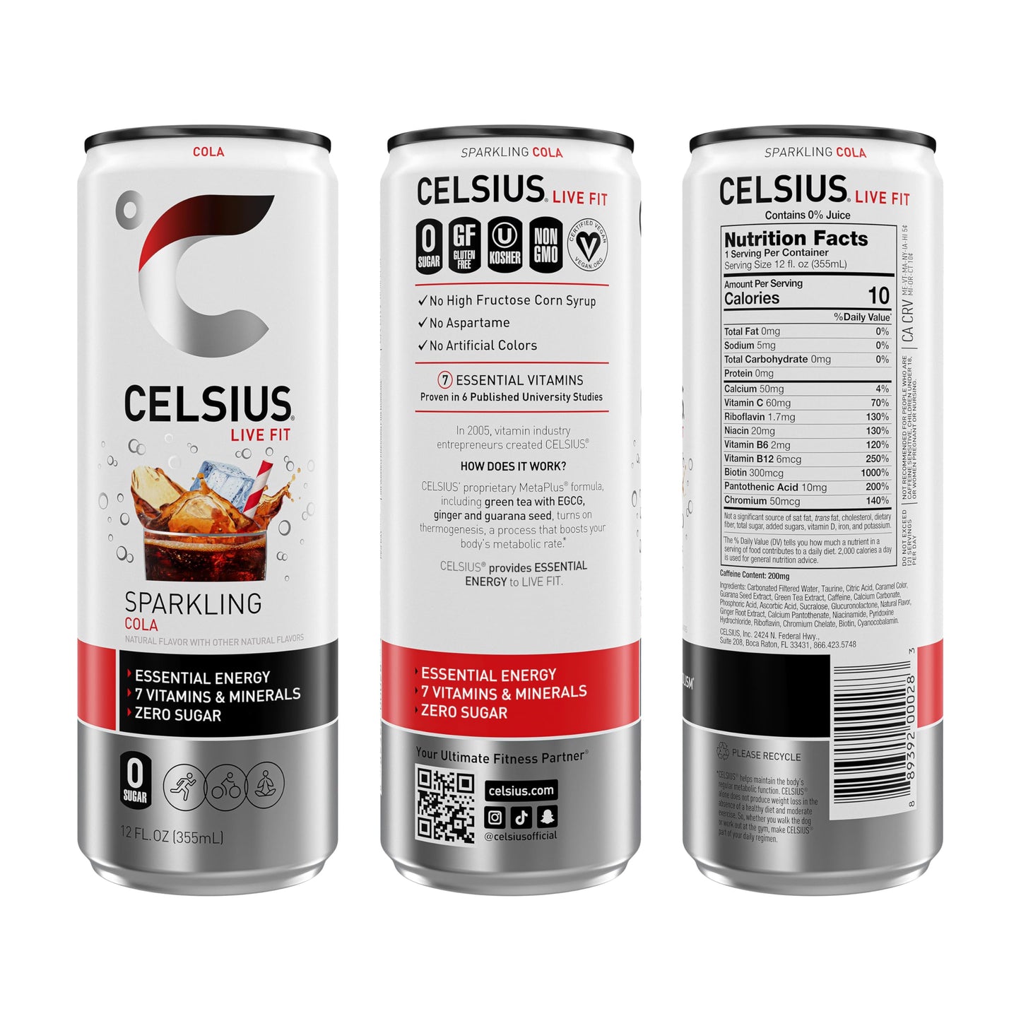 CELSIUS ARCTIC VIBE Sparkling Frozen Berry, Sugar Free Energy Drink, 12 Fl Oz (Pack of 12)