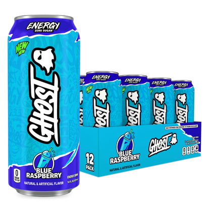 GHOST Energy Drink - 12-Pack, Swedish Fish, 16oz Cans - Energy & Focus & No Artificial Colors - 200mg of Natural Caffeine, L-Carnitine & Taurine - Gluten-Free & Vegan