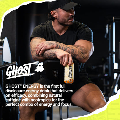 GHOST Energy Drink - 12-Pack, Swedish Fish, 16oz Cans - Energy & Focus & No Artificial Colors - 200mg of Natural Caffeine, L-Carnitine & Taurine - Gluten-Free & Vegan