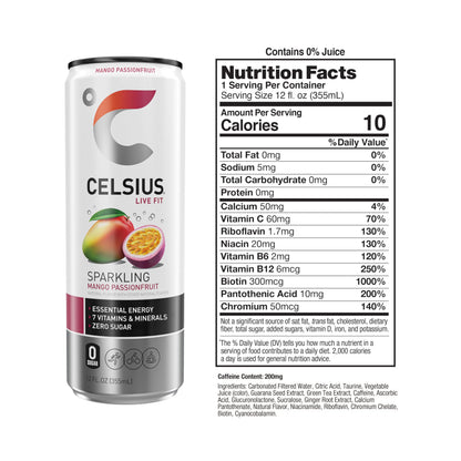 CELSIUS ARCTIC VIBE Sparkling Frozen Berry, Sugar Free Energy Drink, 12 Fl Oz (Pack of 12)