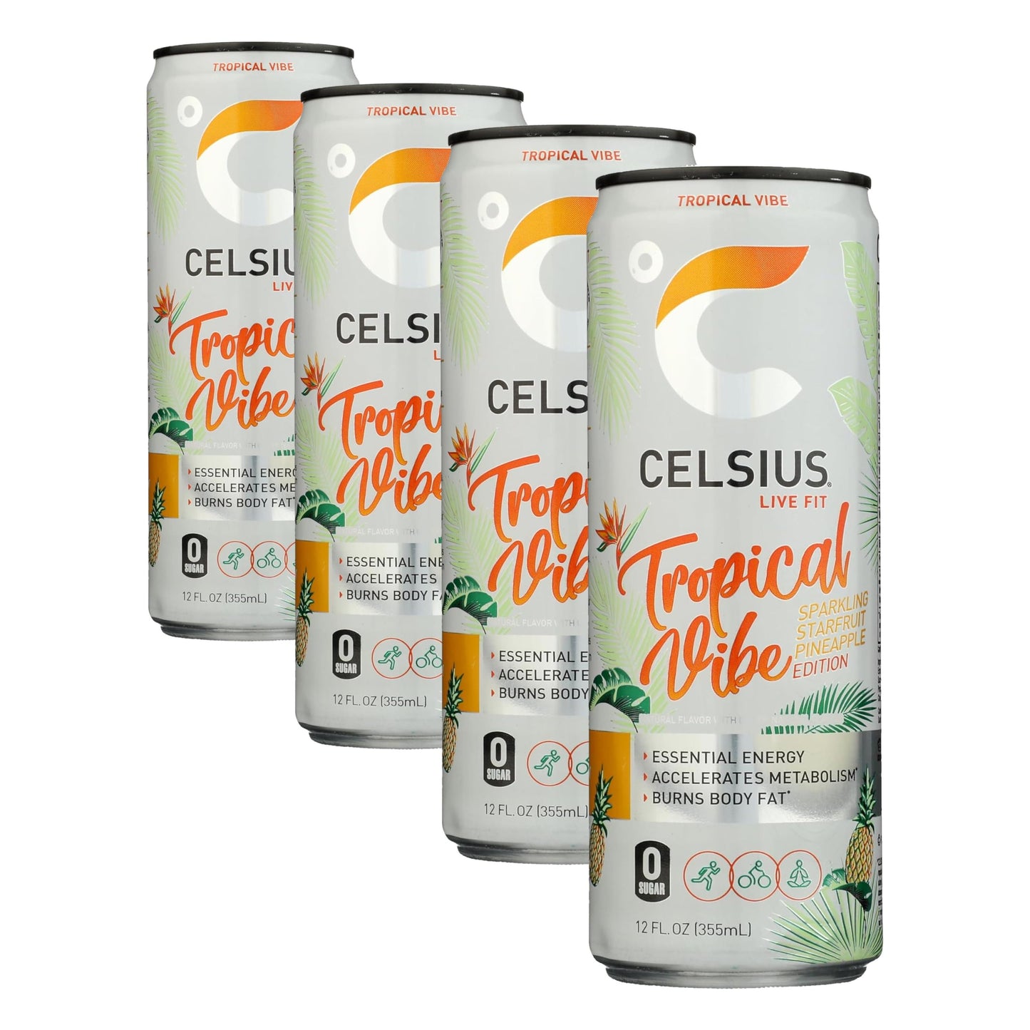 CELSIUS ARCTIC VIBE Sparkling Frozen Berry, Sugar Free Energy Drink, 12 Fl Oz (Pack of 12)