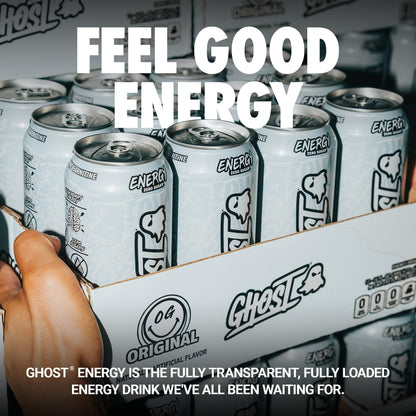 GHOST Energy Drink - 12-Pack, Swedish Fish, 16oz Cans - Energy & Focus & No Artificial Colors - 200mg of Natural Caffeine, L-Carnitine & Taurine - Gluten-Free & Vegan
