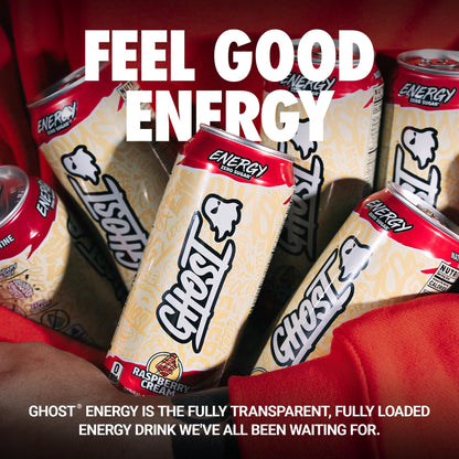 GHOST Energy Drink - 12-Pack, Swedish Fish, 16oz Cans - Energy & Focus & No Artificial Colors - 200mg of Natural Caffeine, L-Carnitine & Taurine - Gluten-Free & Vegan