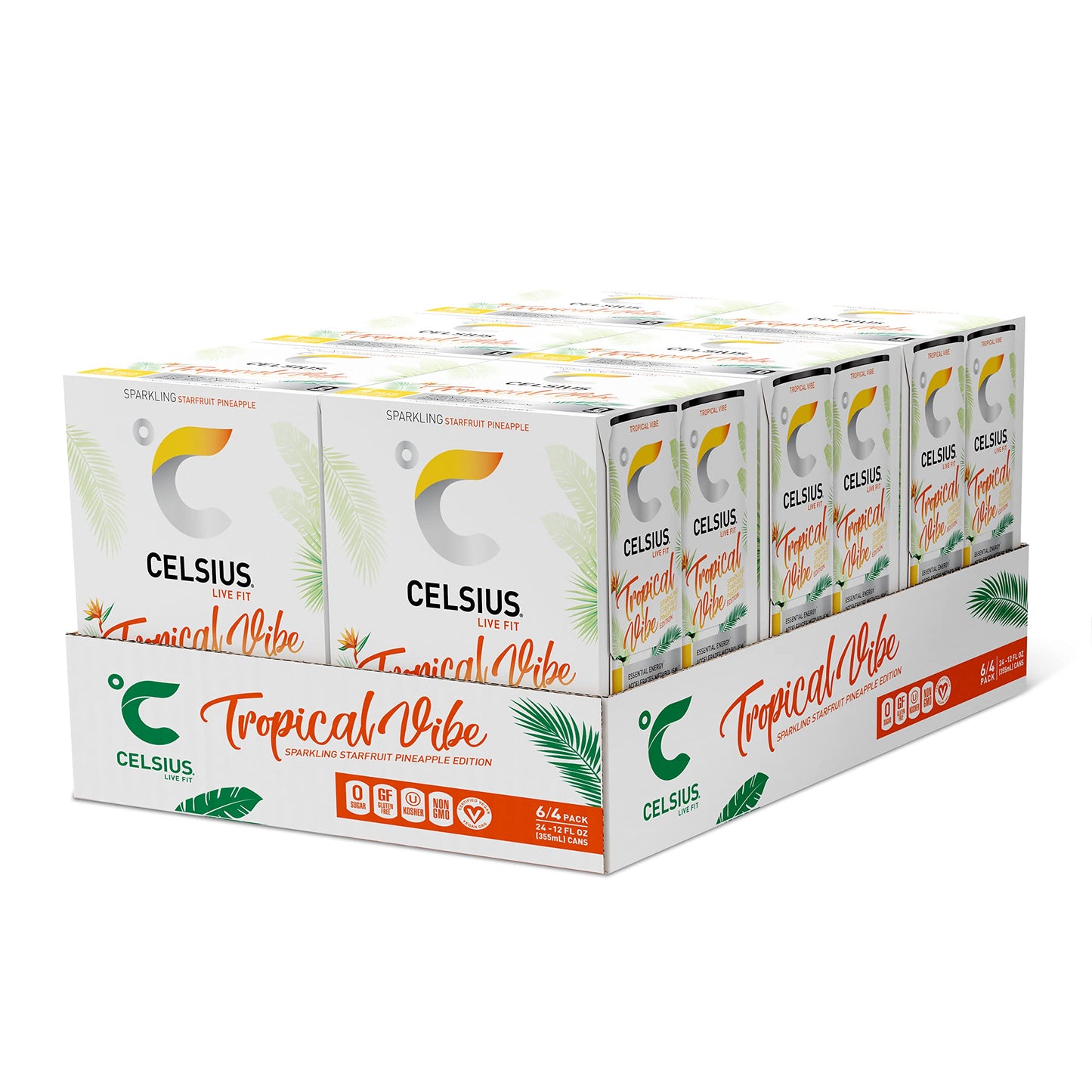 CELSIUS ARCTIC VIBE Sparkling Frozen Berry, Sugar Free Energy Drink, 12 Fl Oz (Pack of 12)