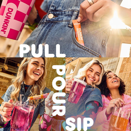 Dunkin’ Refreshers Singles To Go! Zero Sugar Powdered Drink Mix, 40 Ct Variety Pack, Energy from Green Tea, Aspartame-Free, No Synthetic Colors, 40 Single-Serve Packets, Just Add Water