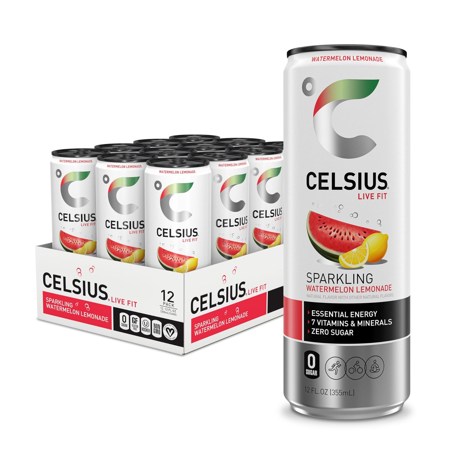 CELSIUS ARCTIC VIBE Sparkling Frozen Berry, Sugar Free Energy Drink, 12 Fl Oz (Pack of 12)