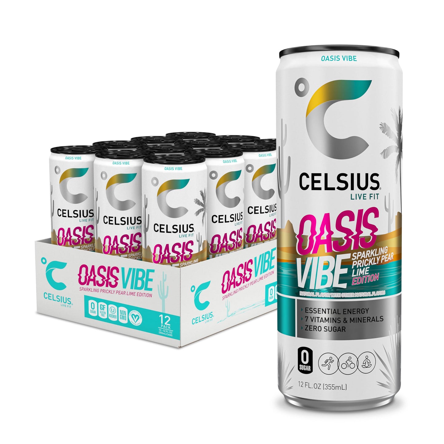 CELSIUS ARCTIC VIBE Sparkling Frozen Berry, Sugar Free Energy Drink, 12 Fl Oz (Pack of 12)