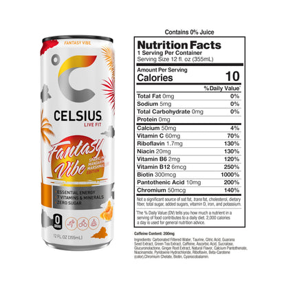 CELSIUS ARCTIC VIBE Sparkling Frozen Berry, Sugar Free Energy Drink, 12 Fl Oz (Pack of 12)