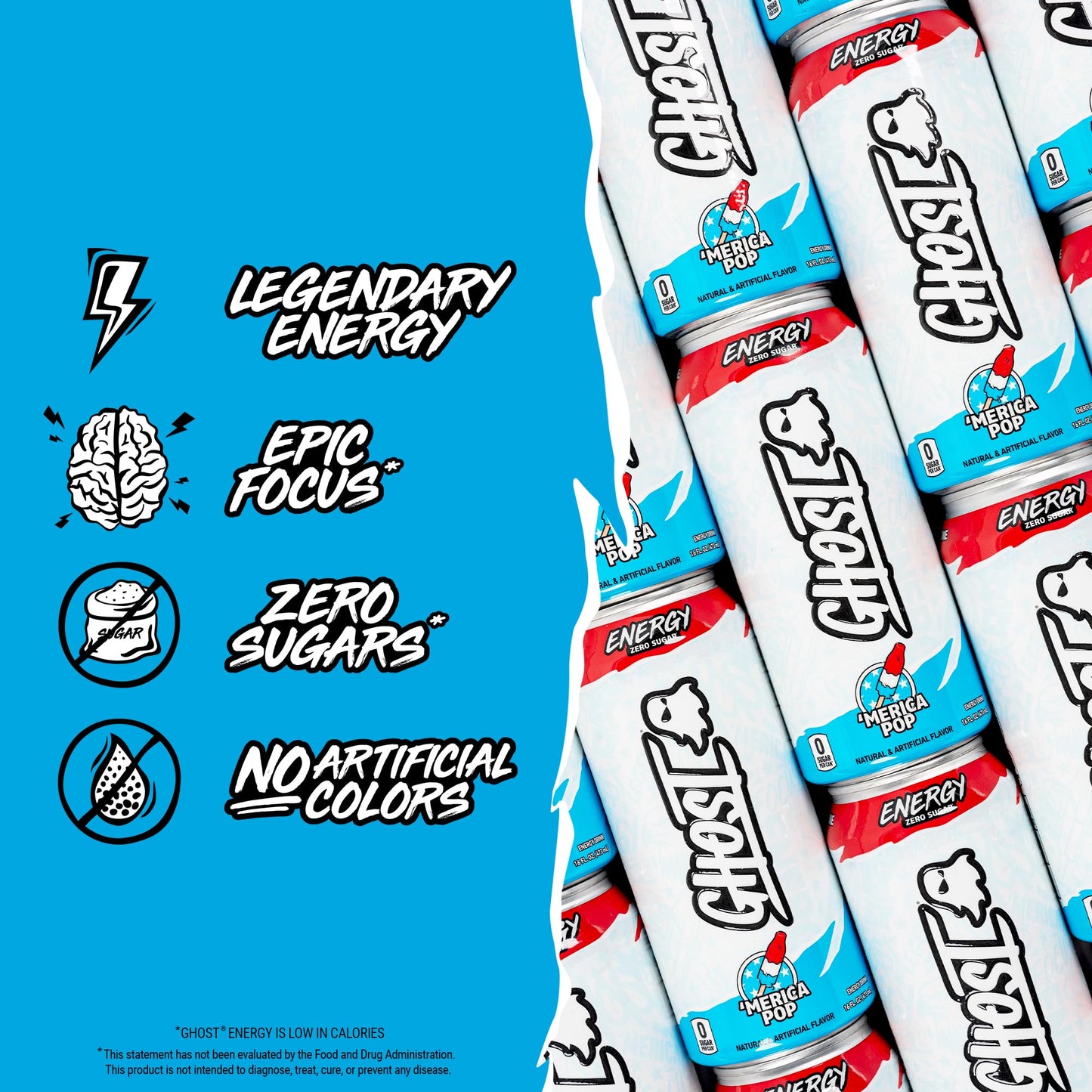 GHOST Energy Drink - 12-Pack, Swedish Fish, 16oz Cans - Energy & Focus & No Artificial Colors - 200mg of Natural Caffeine, L-Carnitine & Taurine - Gluten-Free & Vegan