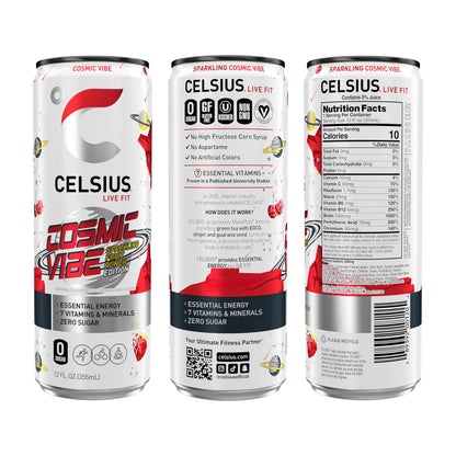 CELSIUS ARCTIC VIBE Sparkling Frozen Berry, Sugar Free Energy Drink, 12 Fl Oz (Pack of 12)