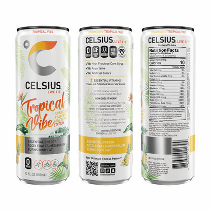 CELSIUS ARCTIC VIBE Sparkling Frozen Berry, Sugar Free Energy Drink, 12 Fl Oz (Pack of 12)
