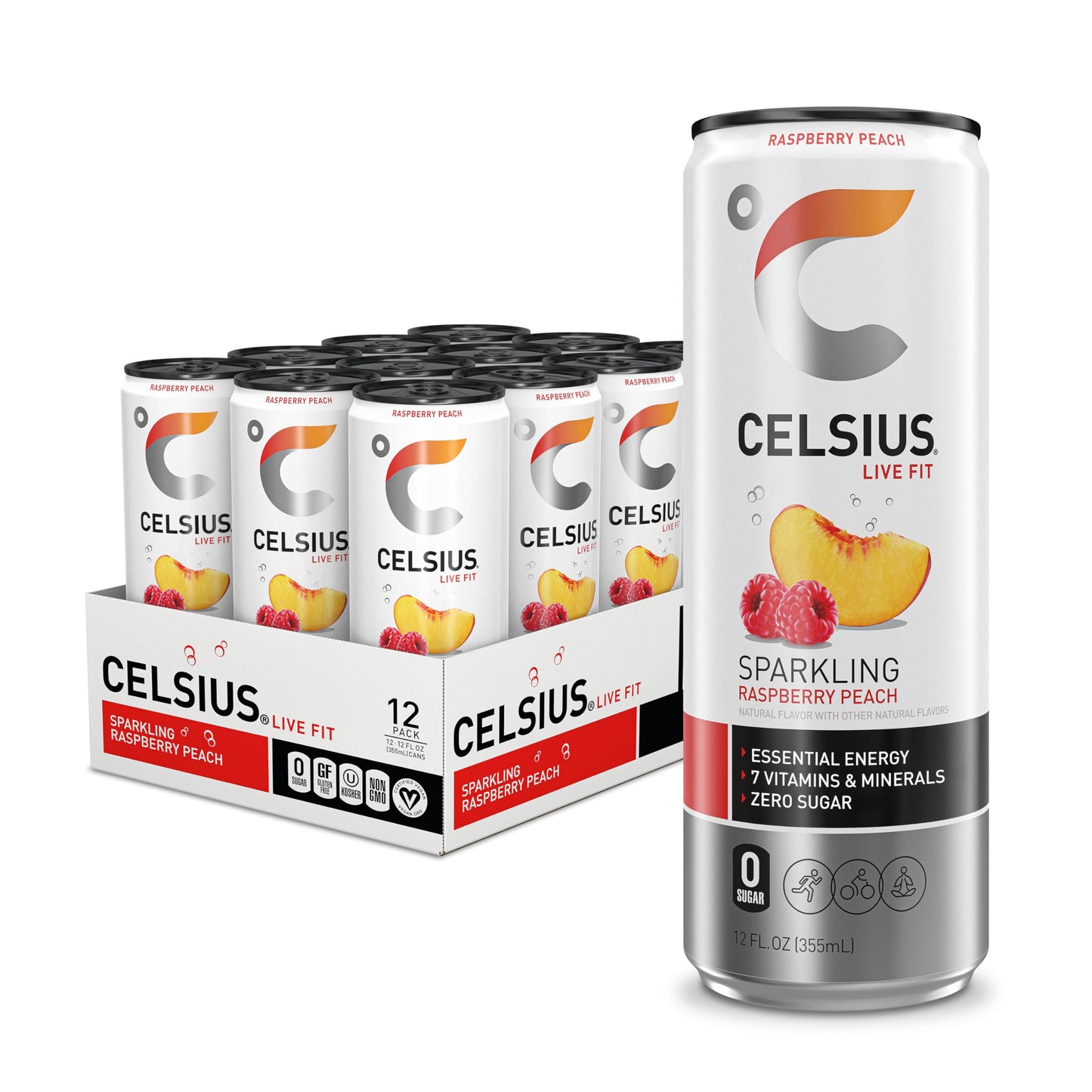 CELSIUS ARCTIC VIBE Sparkling Frozen Berry, Sugar Free Energy Drink, 12 Fl Oz (Pack of 12)