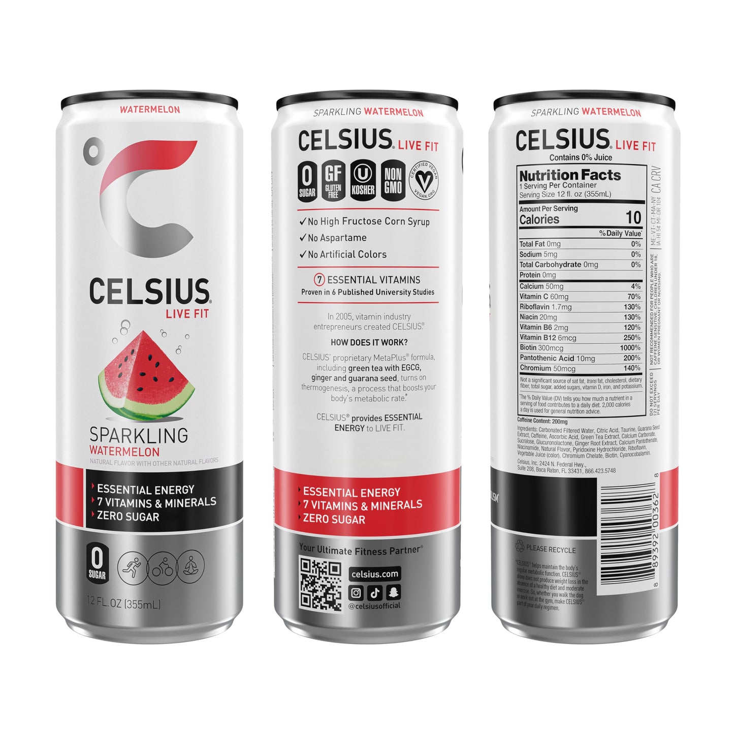CELSIUS ARCTIC VIBE Sparkling Frozen Berry, Sugar Free Energy Drink, 12 Fl Oz (Pack of 12)