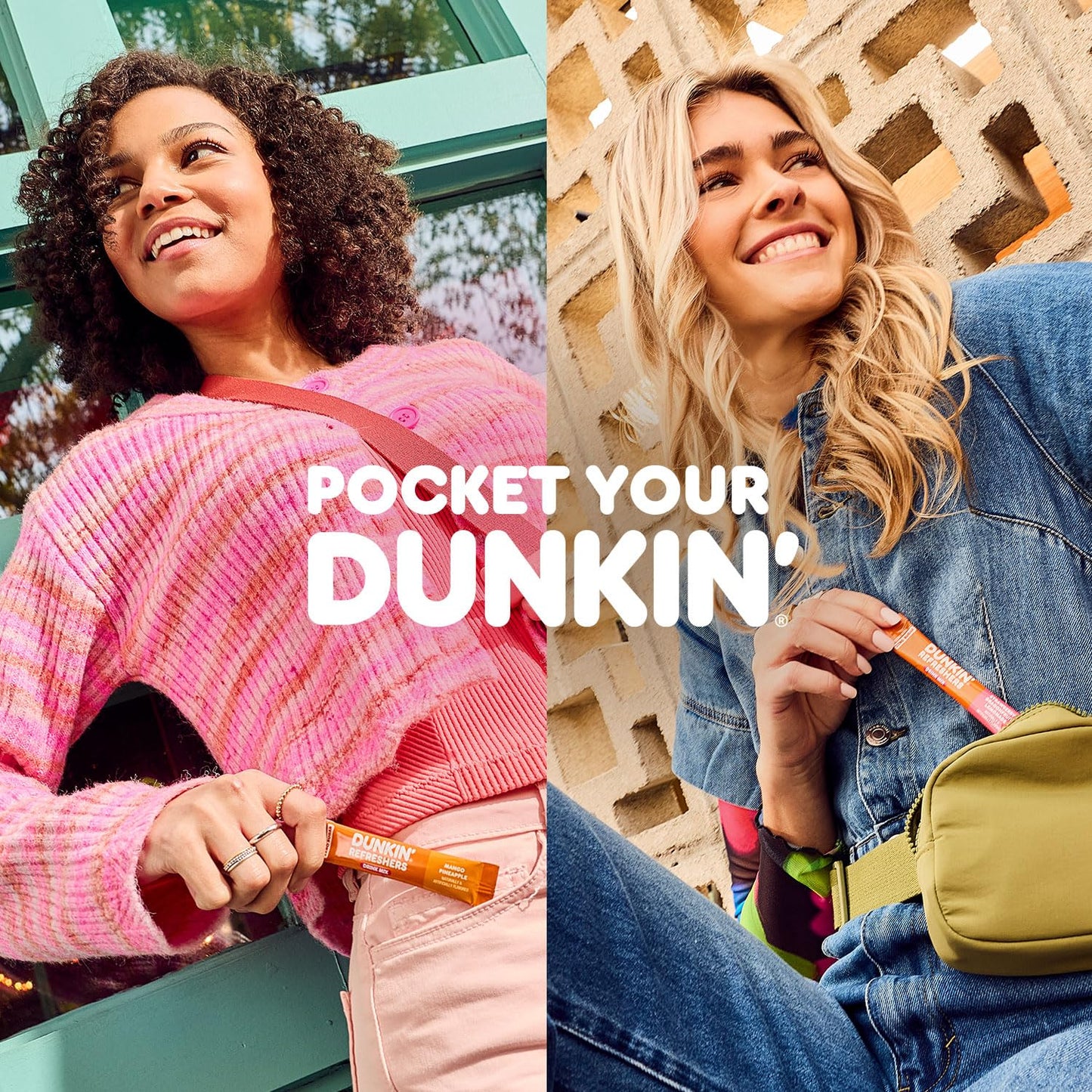 Dunkin’ Refreshers Singles To Go! Zero Sugar Powdered Drink Mix, 40 Ct Variety Pack, Energy from Green Tea, Aspartame-Free, No Synthetic Colors, 40 Single-Serve Packets, Just Add Water