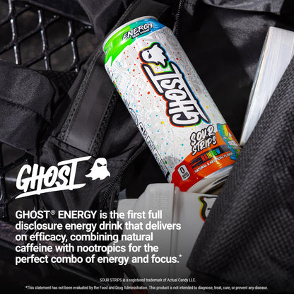 GHOST Energy Drink - 12-Pack, Swedish Fish, 16oz Cans - Energy & Focus & No Artificial Colors - 200mg of Natural Caffeine, L-Carnitine & Taurine - Gluten-Free & Vegan