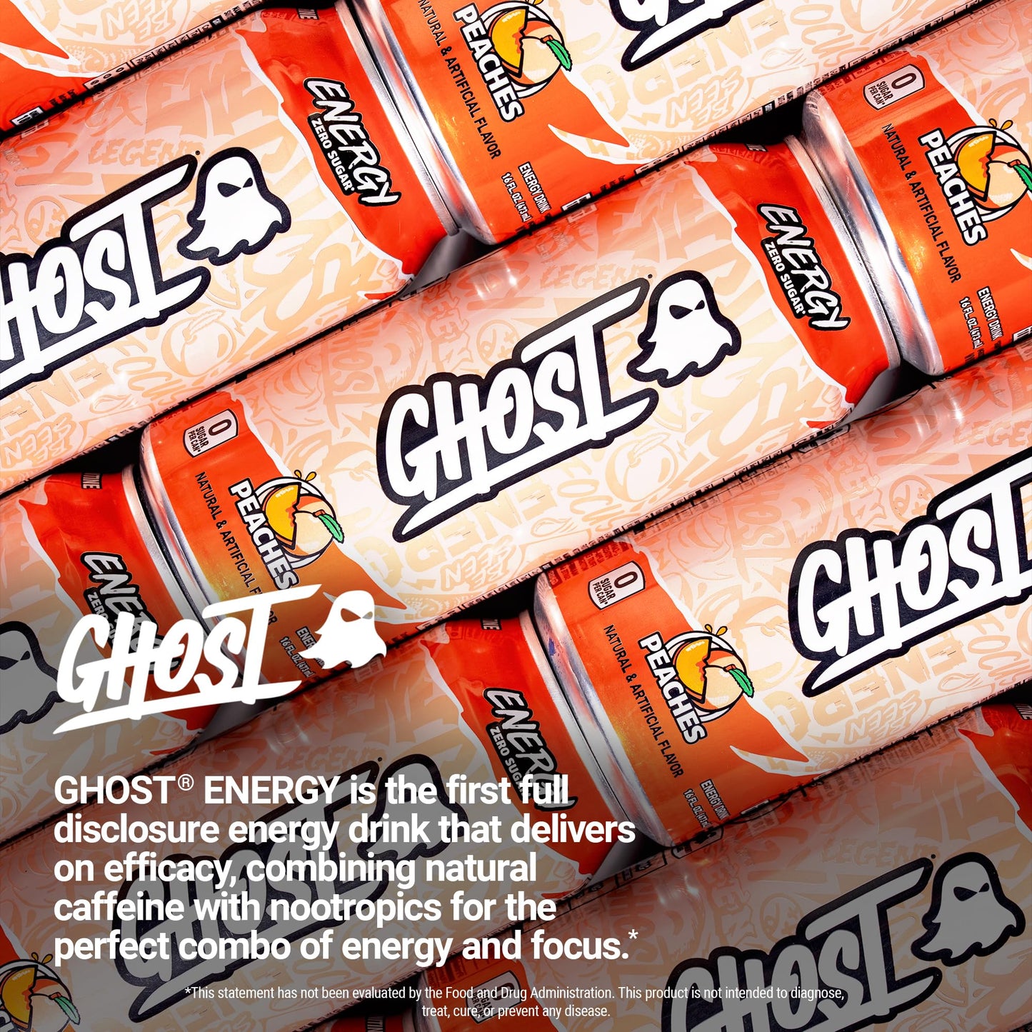 GHOST Energy Drink - 12-Pack, Swedish Fish, 16oz Cans - Energy & Focus & No Artificial Colors - 200mg of Natural Caffeine, L-Carnitine & Taurine - Gluten-Free & Vegan