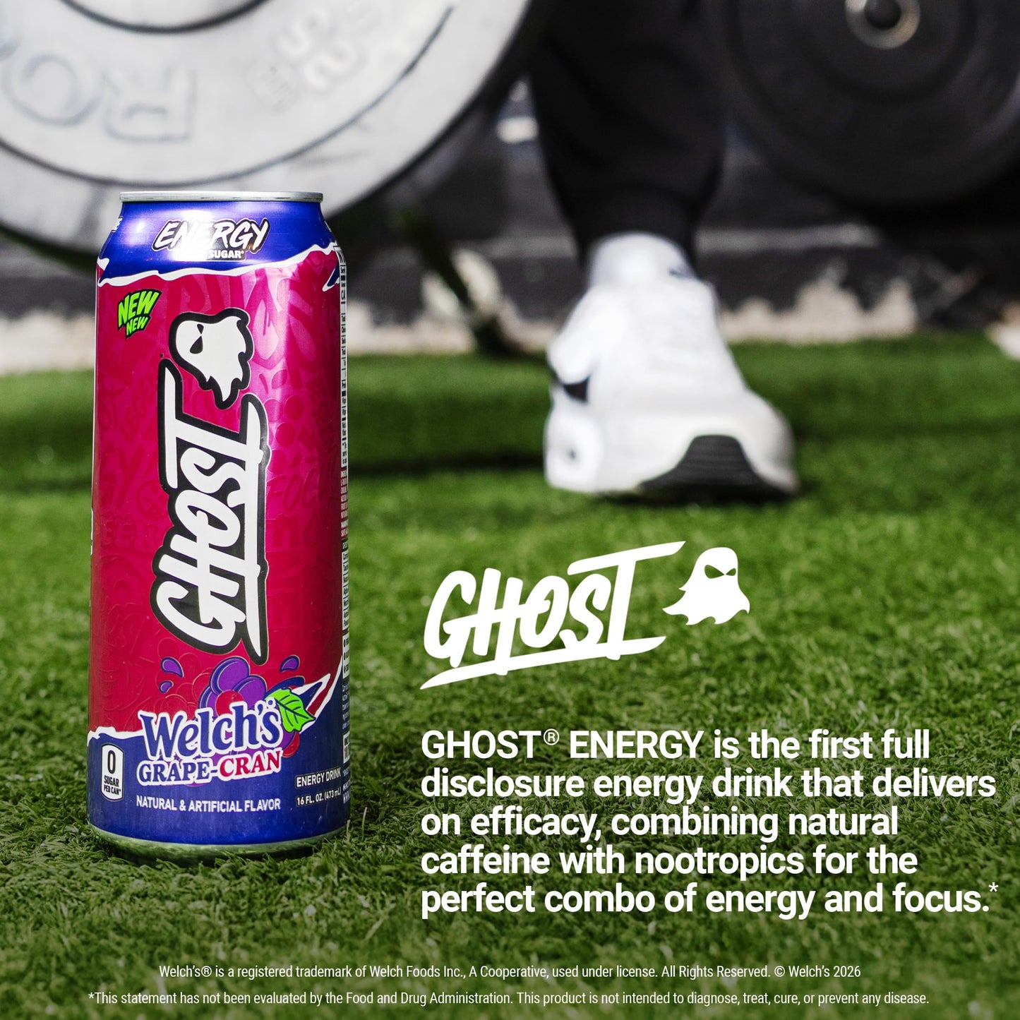 GHOST Energy Drink - 12-Pack, Swedish Fish, 16oz Cans - Energy & Focus & No Artificial Colors - 200mg of Natural Caffeine, L-Carnitine & Taurine - Gluten-Free & Vegan