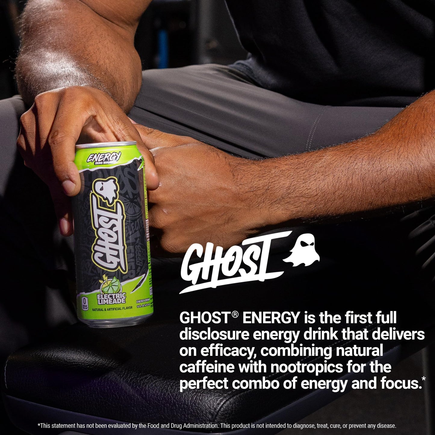 GHOST Energy Drink - 12-Pack, Swedish Fish, 16oz Cans - Energy & Focus & No Artificial Colors - 200mg of Natural Caffeine, L-Carnitine & Taurine - Gluten-Free & Vegan