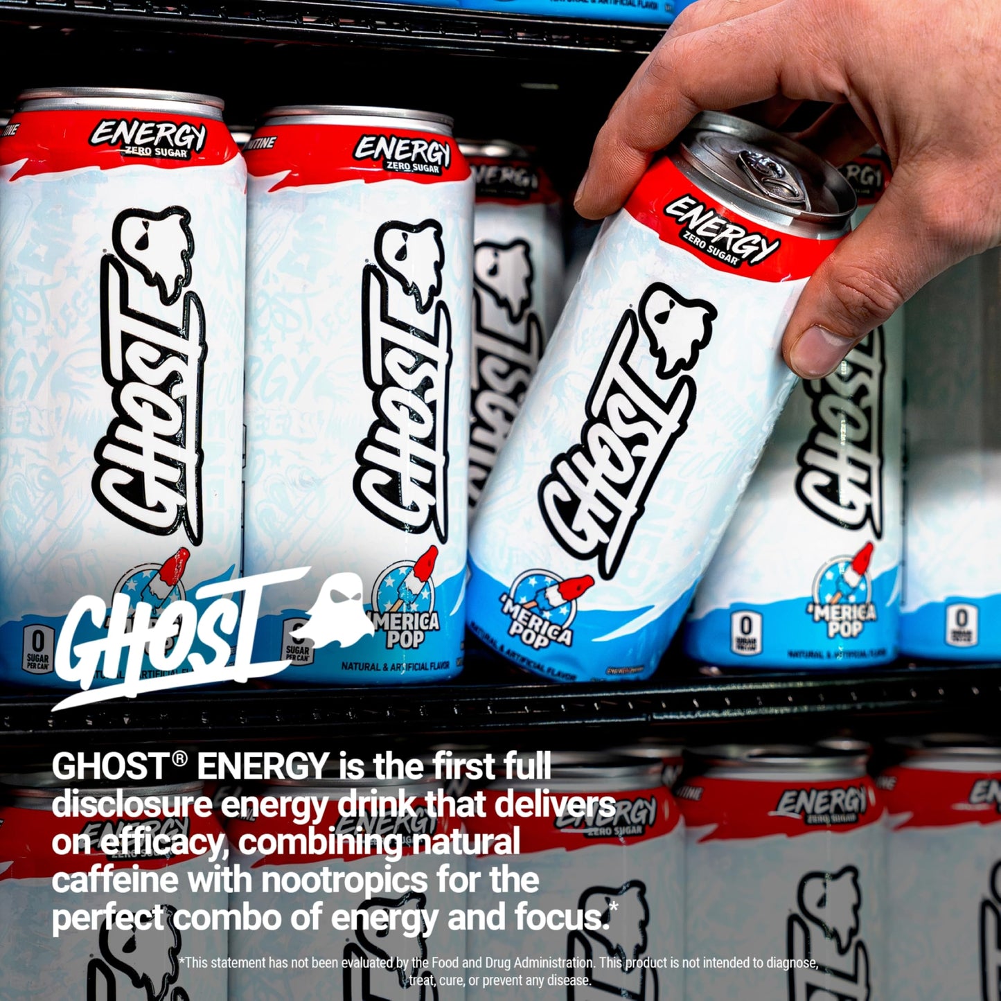 GHOST Energy Drink - 12-Pack, Swedish Fish, 16oz Cans - Energy & Focus & No Artificial Colors - 200mg of Natural Caffeine, L-Carnitine & Taurine - Gluten-Free & Vegan